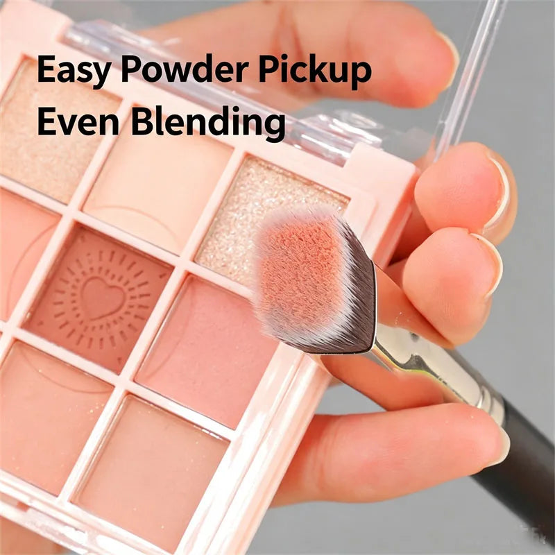Sloped Trapezoid Foundation Brush – Wooden Handle Makeup Tool