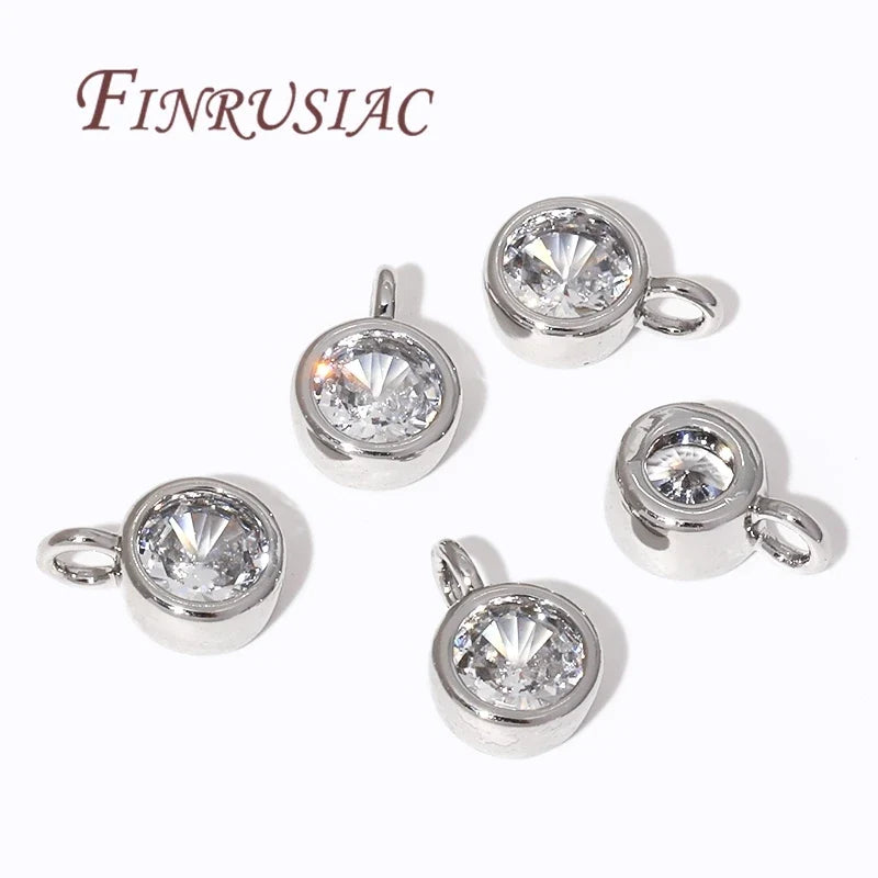 18K Gold Plated Rhinestone Round Charm Pendant – DIY Jewelry