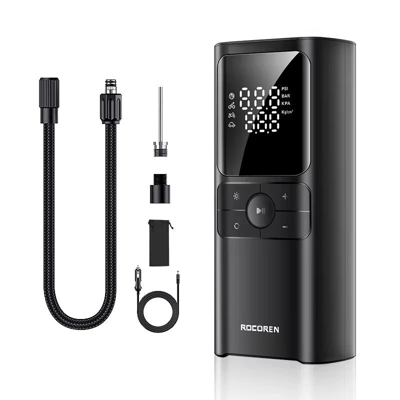Rocoren 12V Portable Tire Inflator with Digital Display