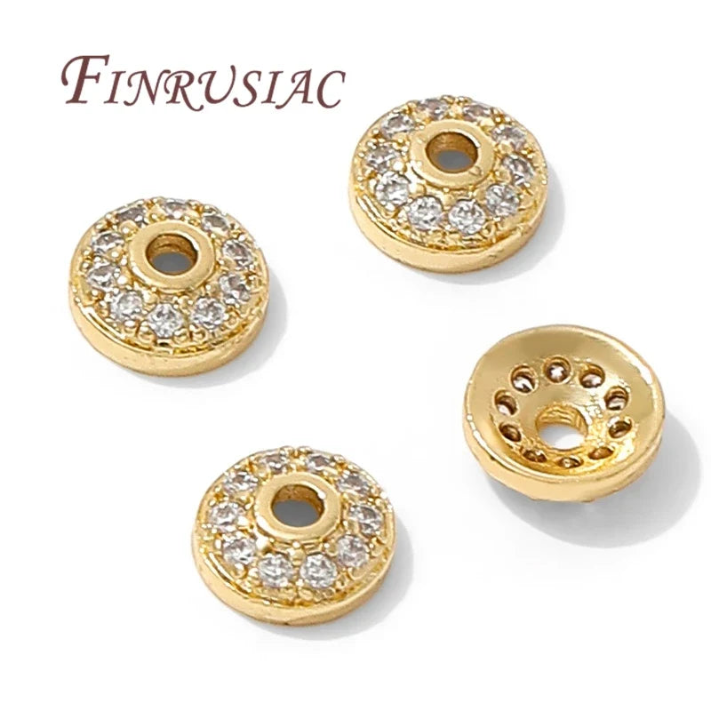 6.5mm 18K Gold Plated Brass Round Bead Caps | DIY Jewelry