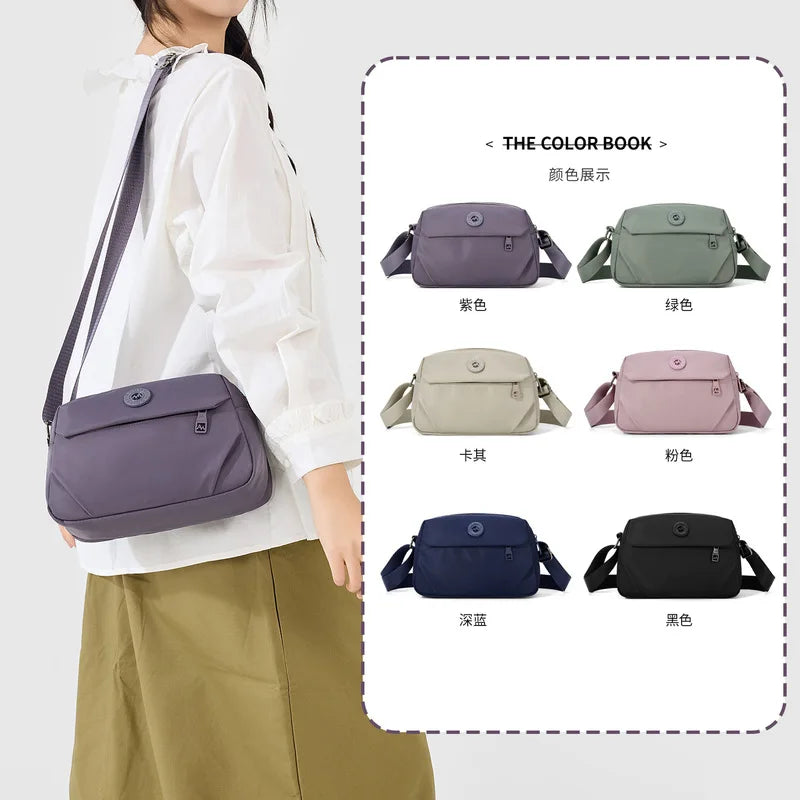 Nixie Women's Nylon Multi-Layer Crossbody Shoulder Bag