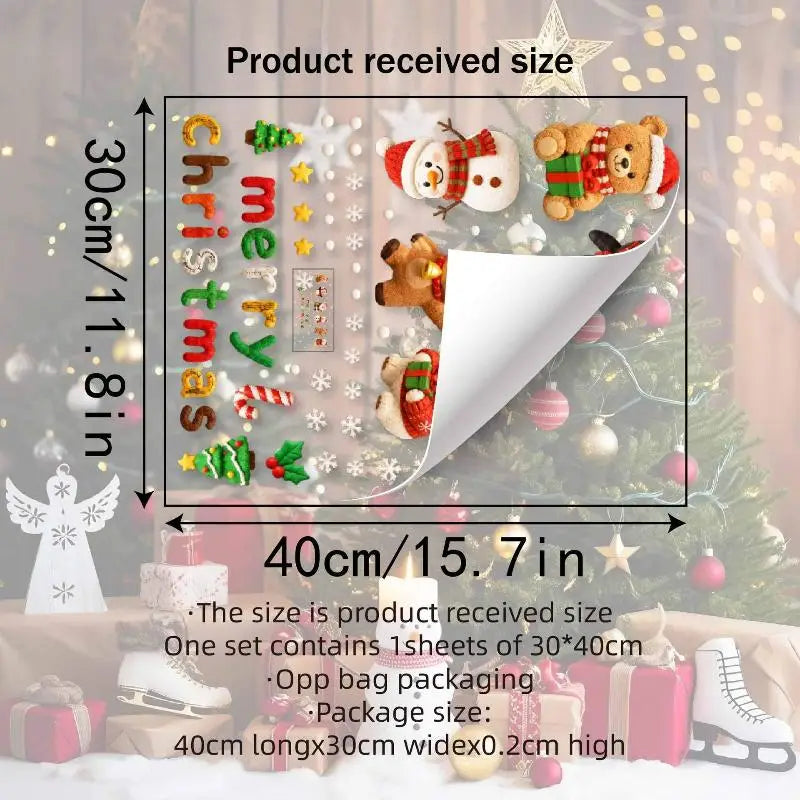 Christmas Window Stickers – Dual-Side Waterproof PVC Decals