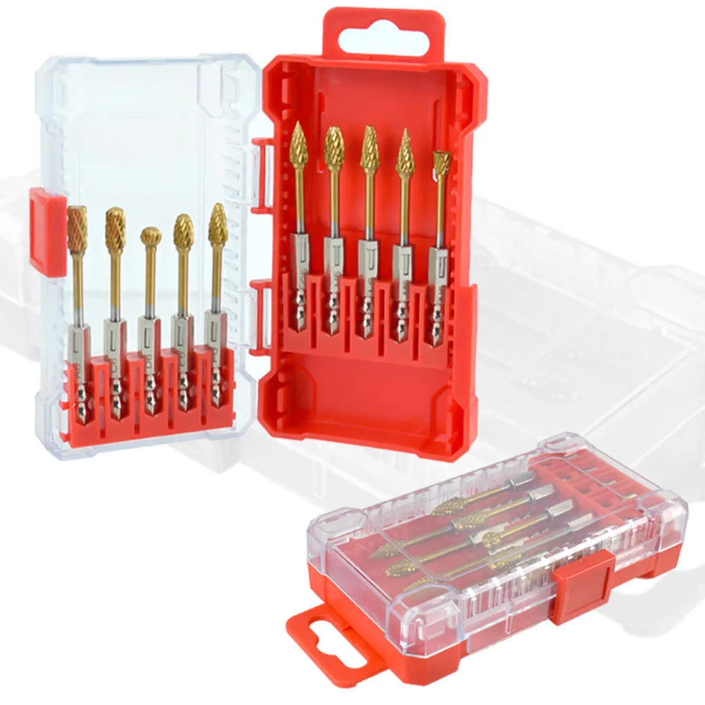 10-Piece 1/4" Carbide Burr Set – Metal & Wood Rotary File Kit