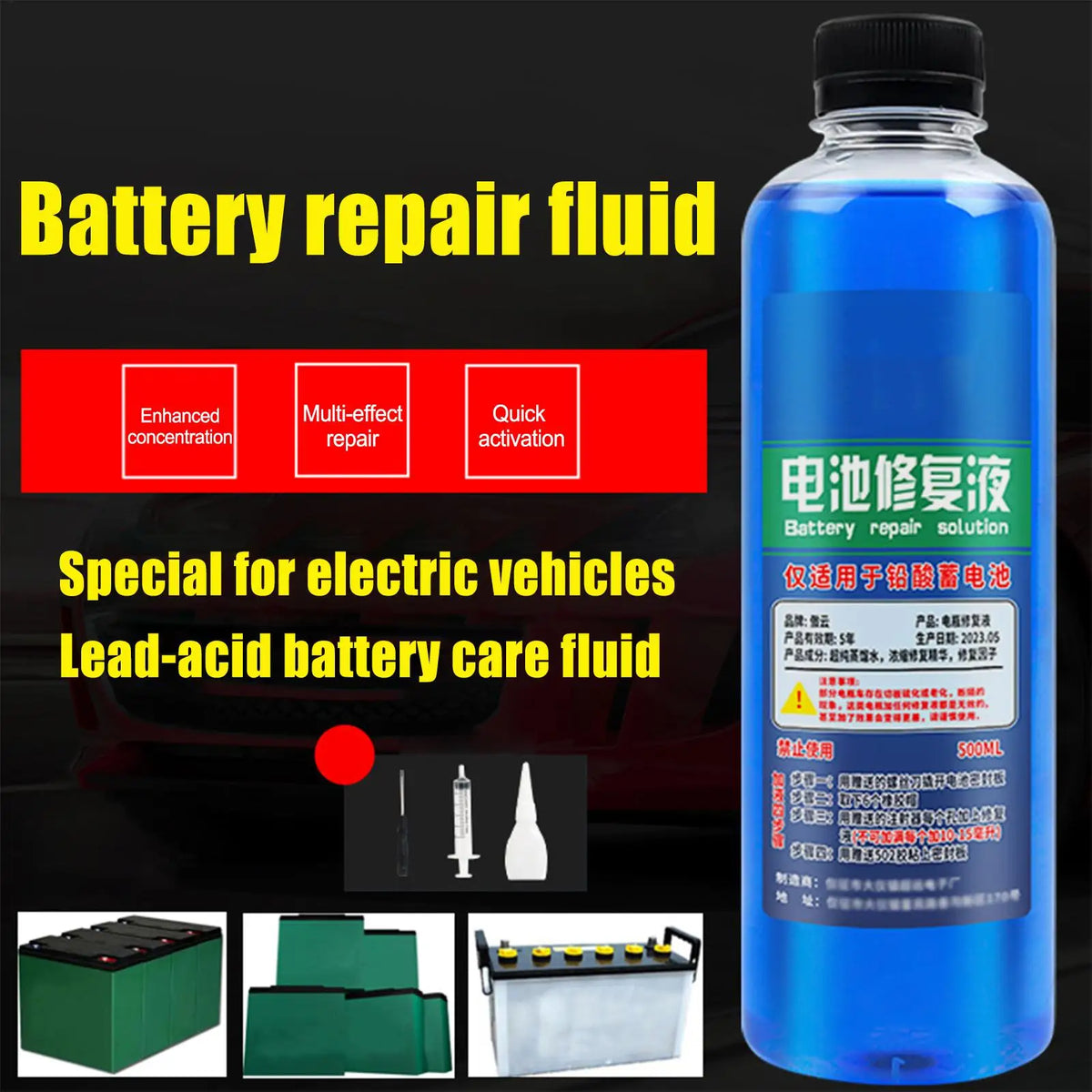 500ml Lead-Acid Battery Restore Fluid | Boost Battery Life