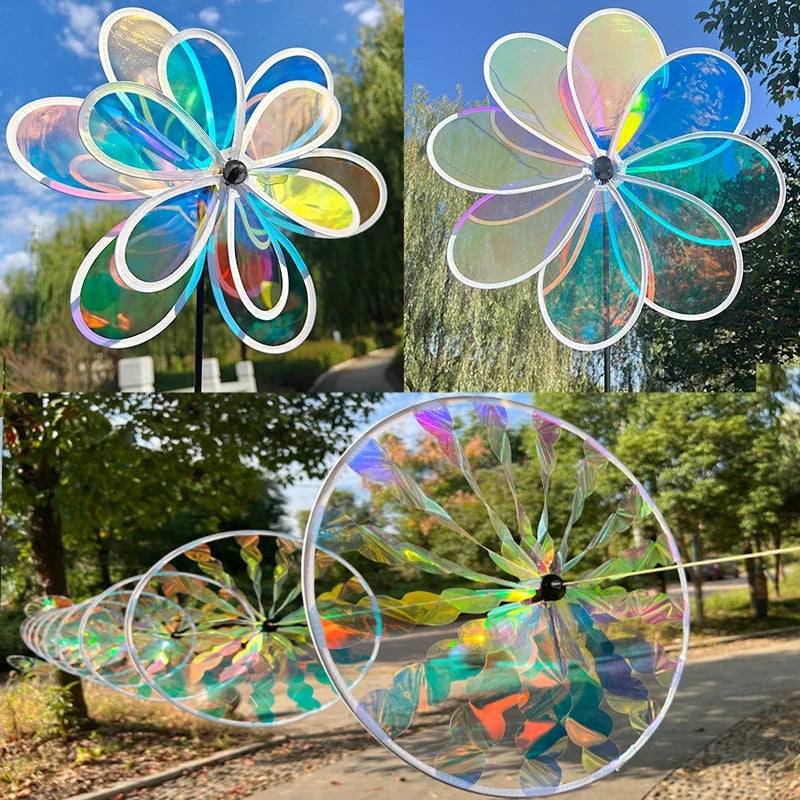 Reflective Sunflower Windmill – Bird-Deterrent Garden Decor, 6 Colors
