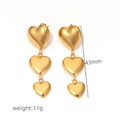 Gold Heart Stud Earrings – 14K Gold Plated Stainless Steel