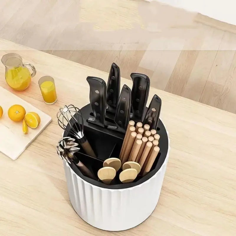 360° Rotating Kitchen Knife Holder & Cutlery Rack