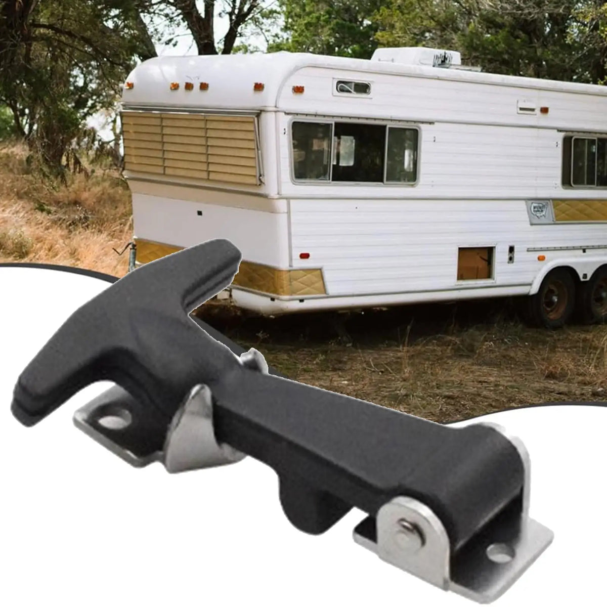 Rubber Hood Catch with Bracket 2pcs – Stainless Steel T-Handle