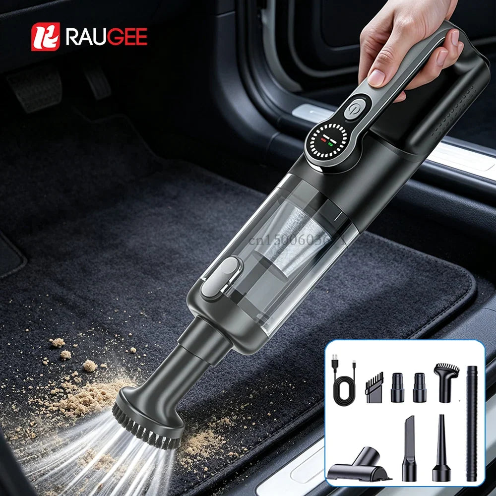 Raugee Cordless Handheld Vacuum 17000Pa – Car & Home, 6 Attachments