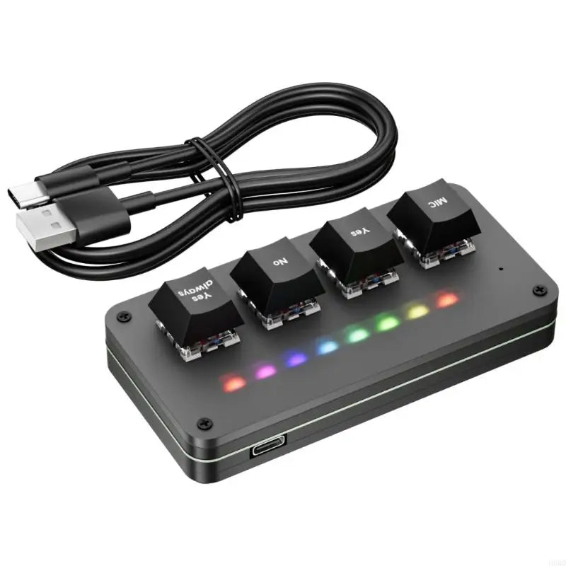 USB-C 4-Button Productivity Keypad with Light Bar | Dictation