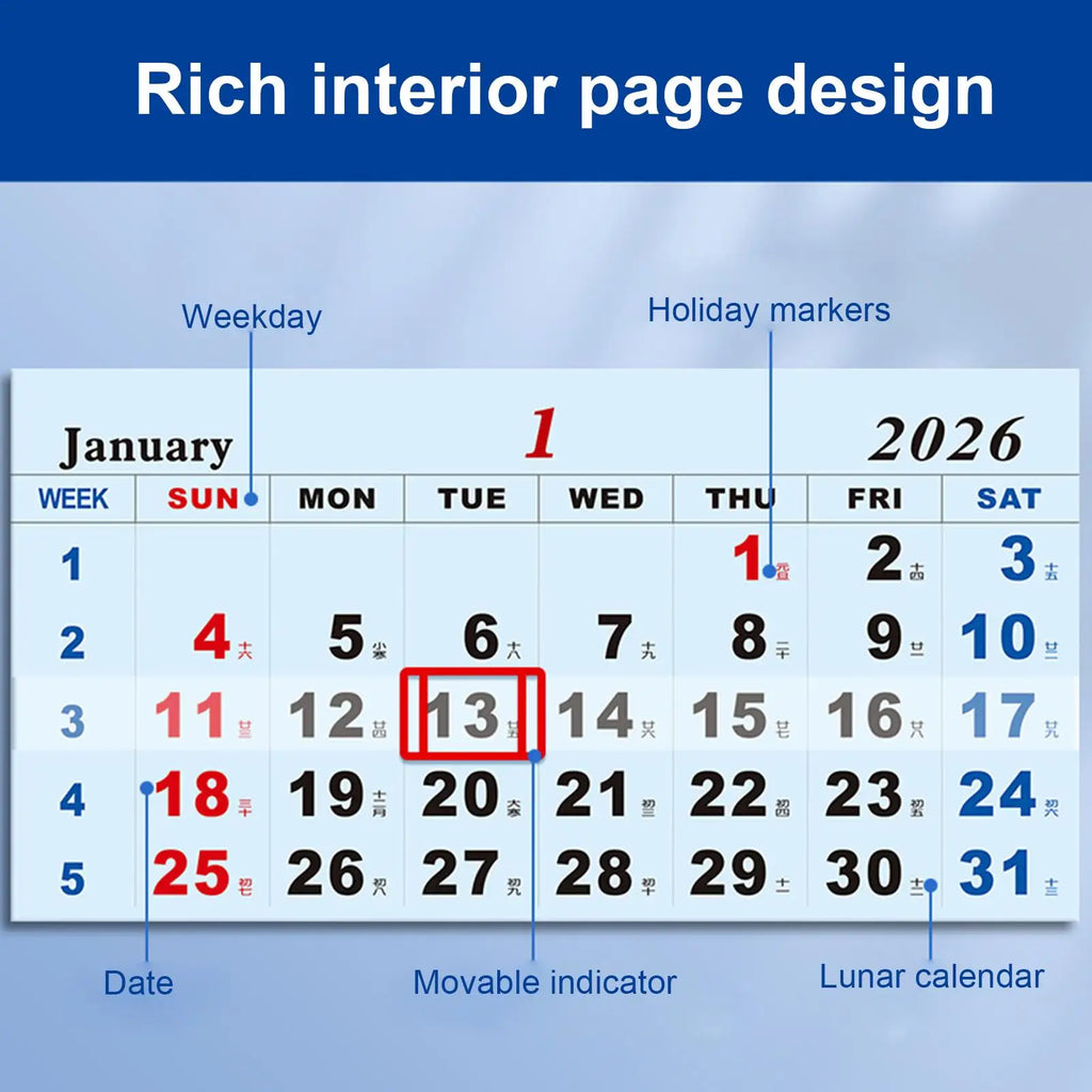 2026 Aviation Wall Calendar – 4-Fold Monthly Planner Gift