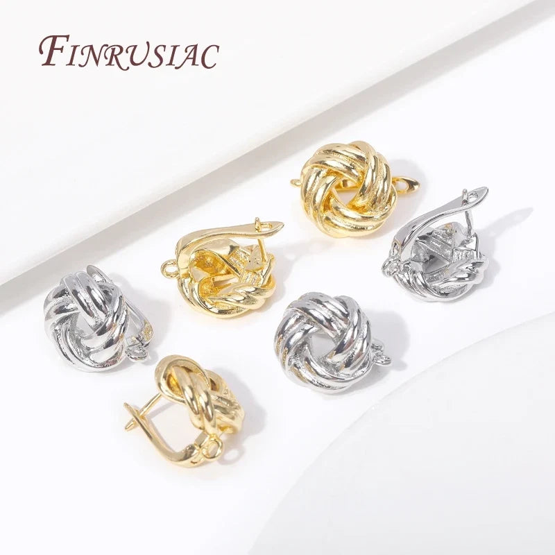 18K Gold Plated Twist Round Earring Clasps – DIY Jewelry Findings