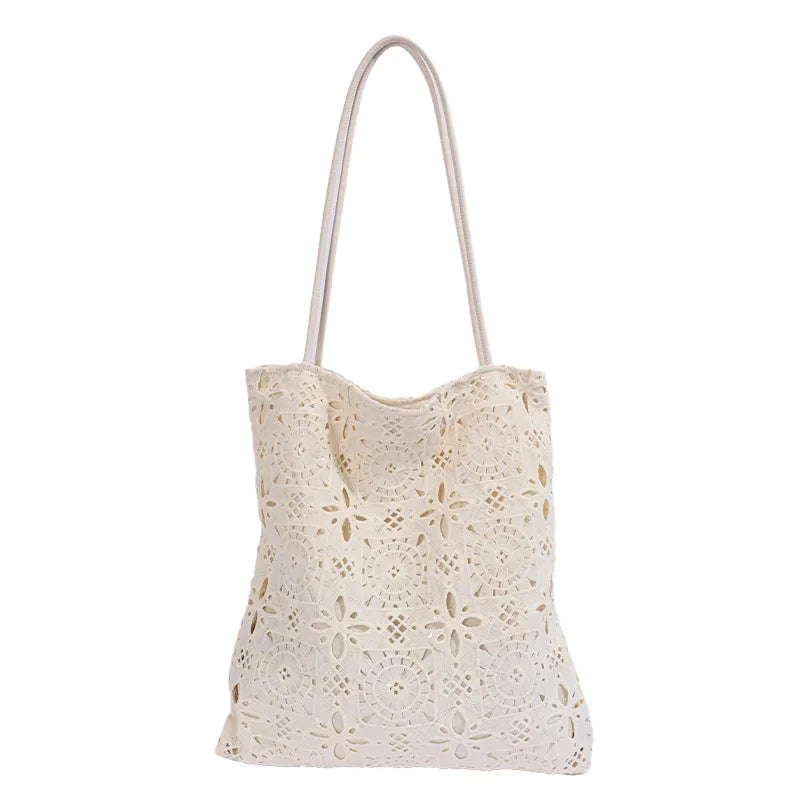 Women Floral Canvas Tote Bag – Large Capacity Shoulder Bag