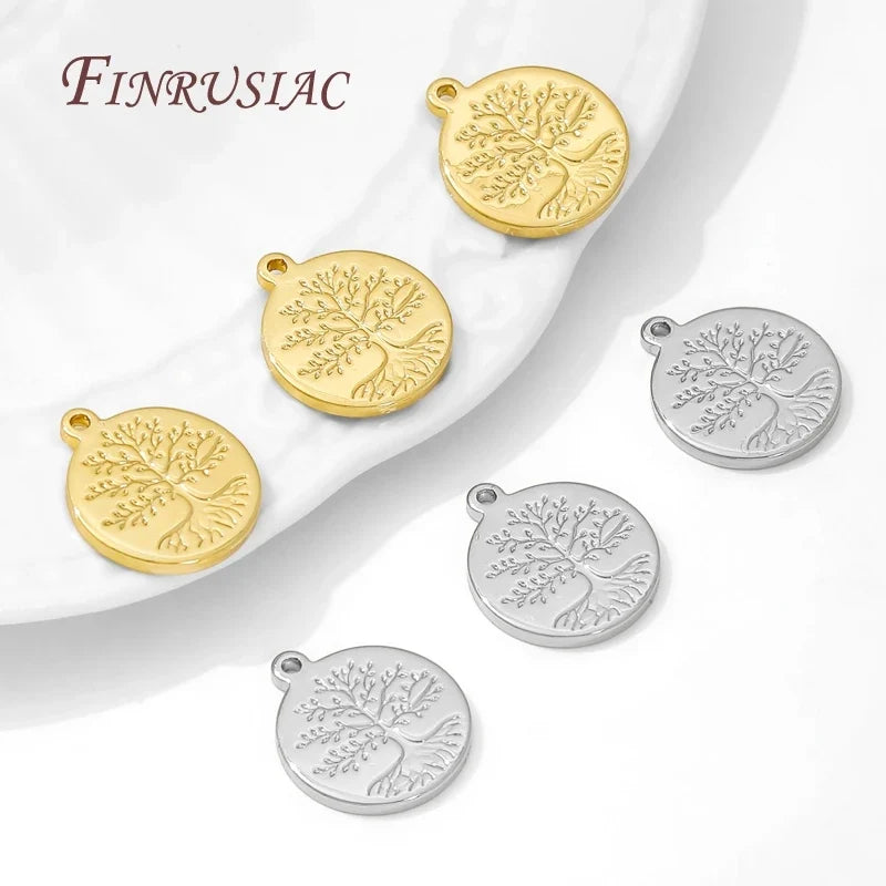 18K Gold Plated Tree of Life Charm Pendant – DIY Jewelry