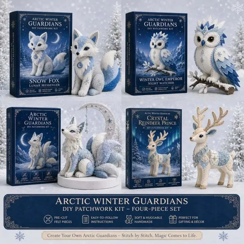 3D Snow Fox DIY Felt Sewing Kit – Pre-Cut Stuffed Animal Craft