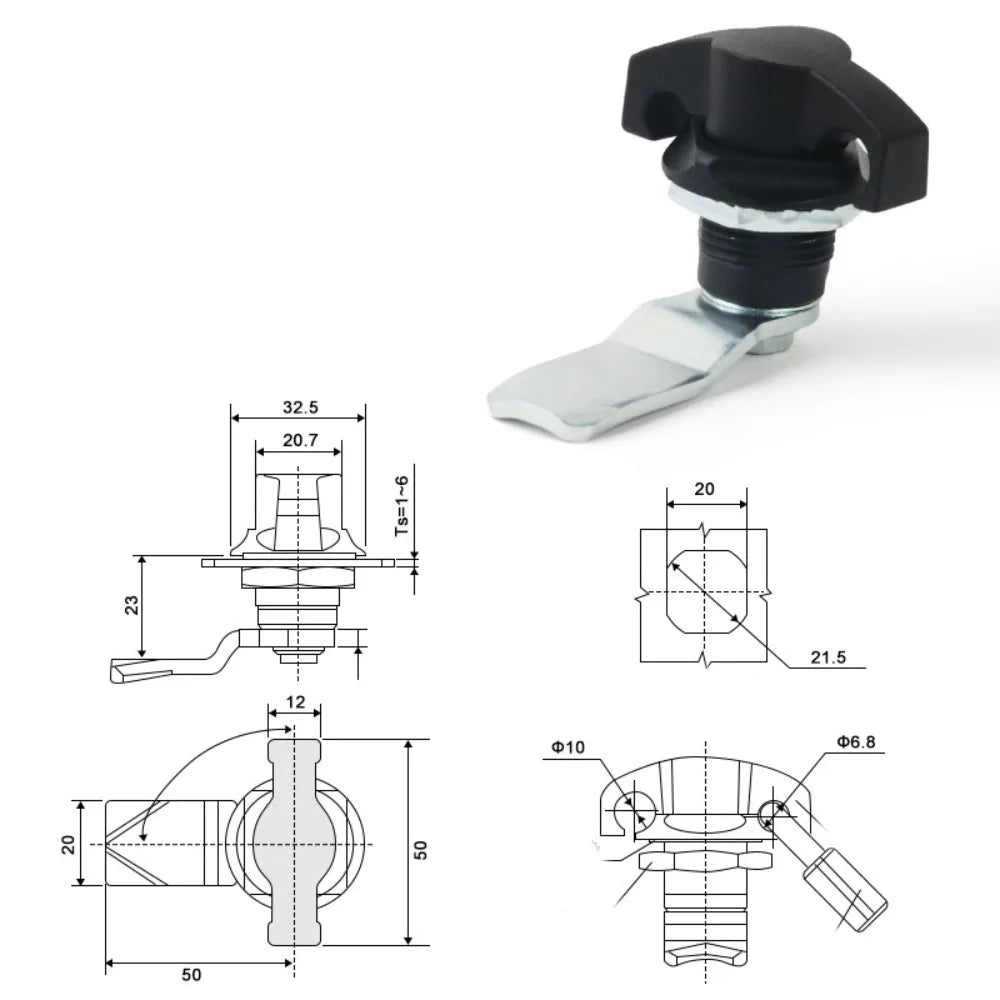 Stainless Steel Keyless Cam Lock for Cabinets & Distribution Boxes