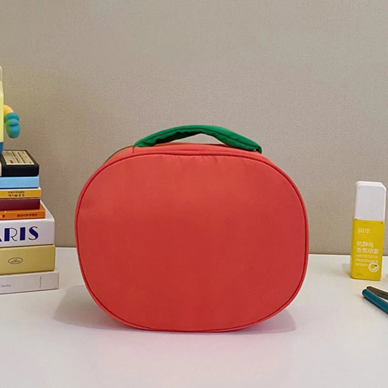 Tomato Shape Makeup Brush Bag – Large Capacity Cosmetic Organizer