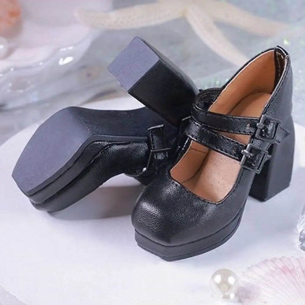PU Leather High Heel Shoes for 1/3 & 1/4 BJD Dolls 45/60cm