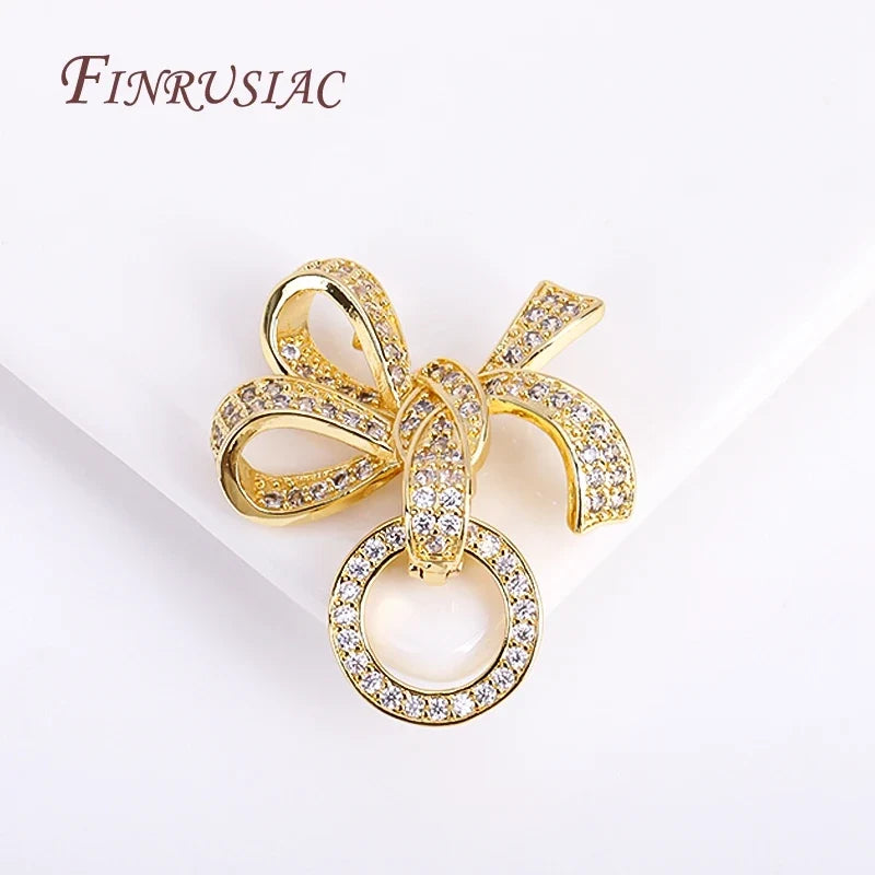 18K Gold Plated Zircon Butterfly Pearl Clasp | DIY Connector