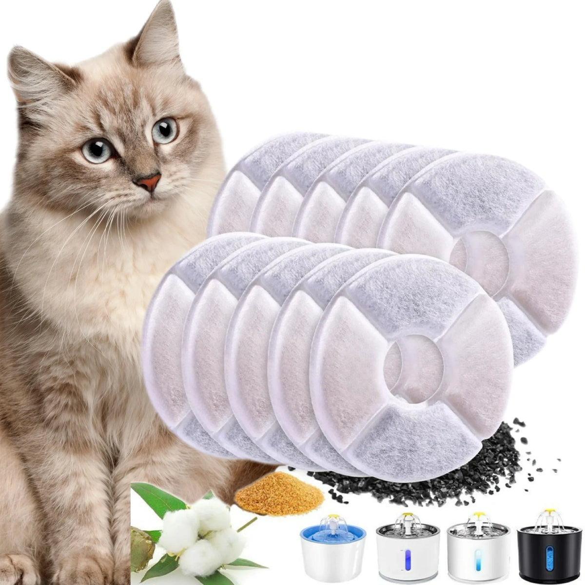 Activated Carbon Filter Replacement for Cat Water Fountain