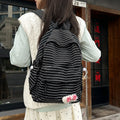 Korean Striped Large-Capacity Backpack | Cute Unisex School Bag