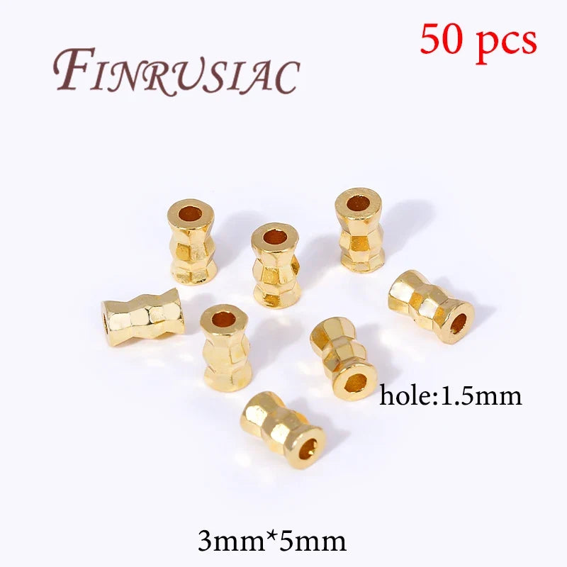 Gold Plated Brass Spacer Beads – DIY Jewelry Findings 6mm×8mm