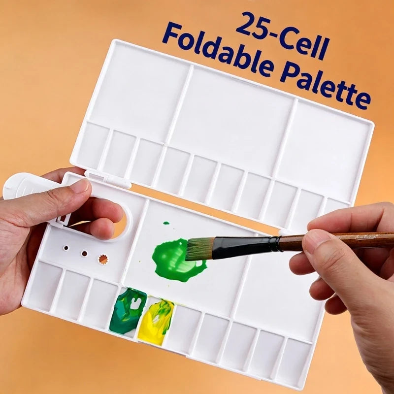 Folding Paint Palette – Acrylic Watercolor Gouache Mixing Wells