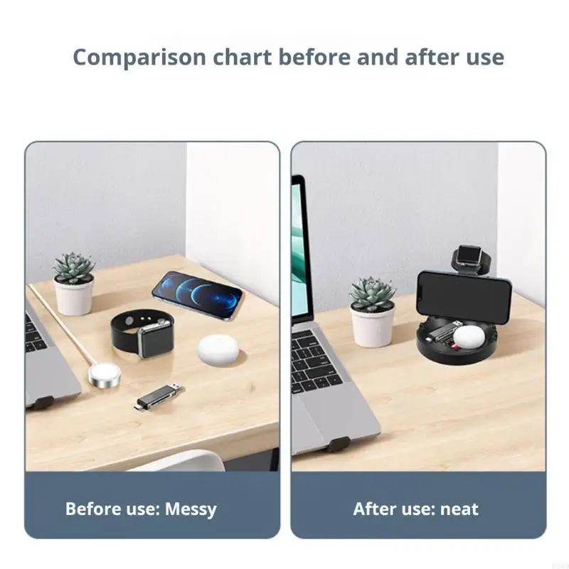 Watch Charging Stand with Storage Tray & Anti-Slip Base
