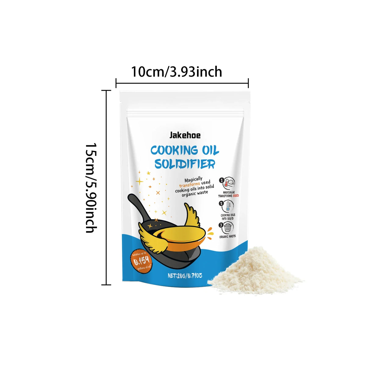JAKEHOE Cooking Oil Solidifier Powder | Grease Hardener 20g