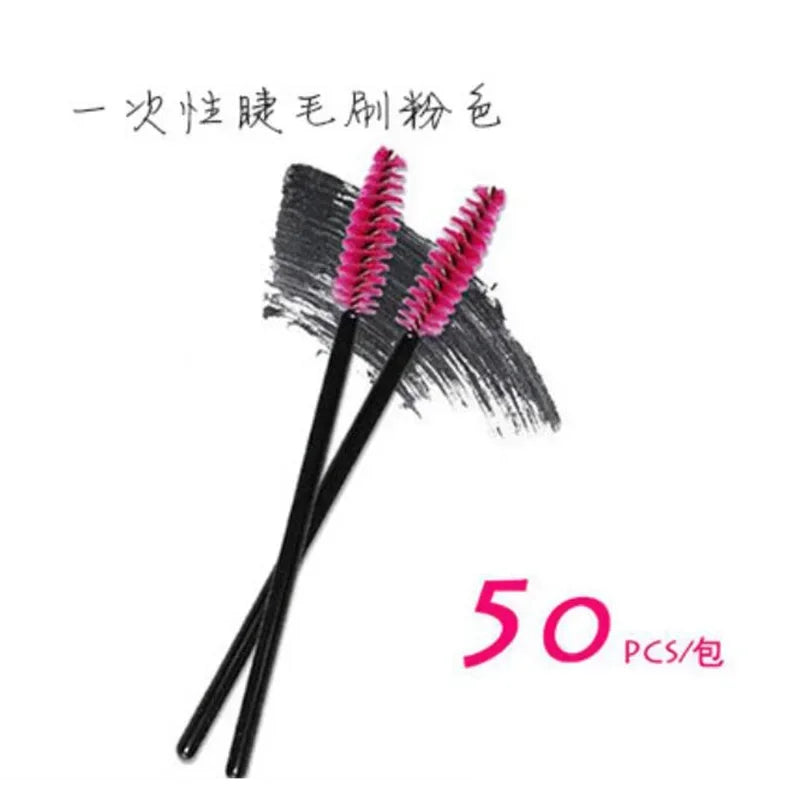 50Pcs Disposable Mascara Wands & Eyelash Extension Brushes