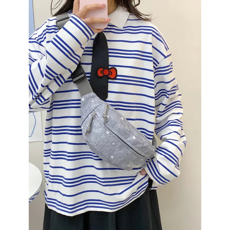 Canvas Crossbody Chest Bag – Casual Zipper Waist & Phone Bag