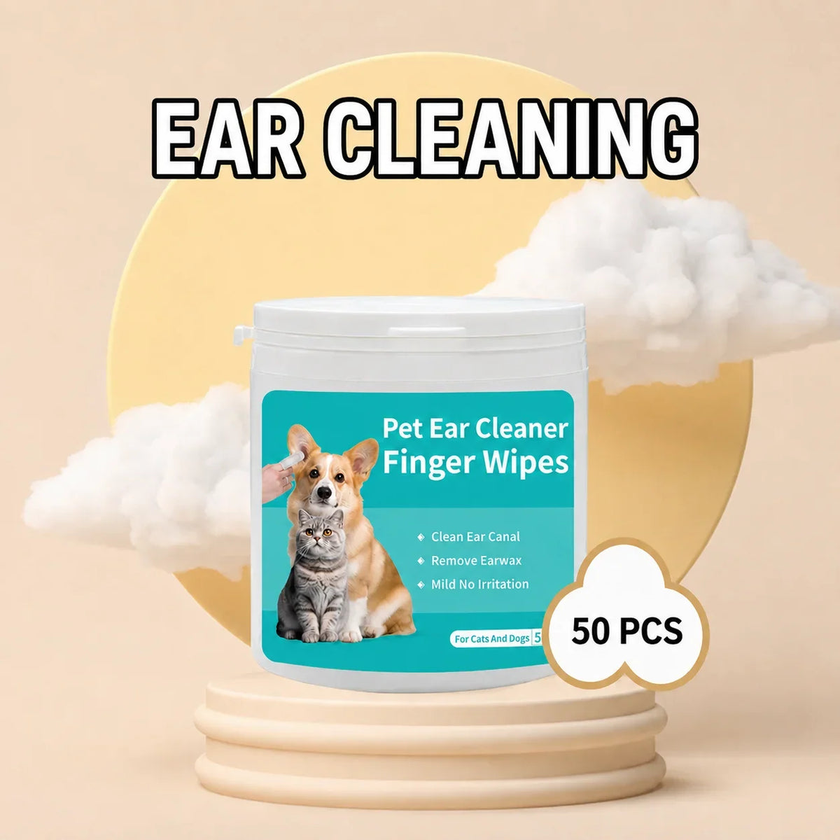 Pet Grooming Wipes for Eyes, Ears & Teeth – Dogs & Cats