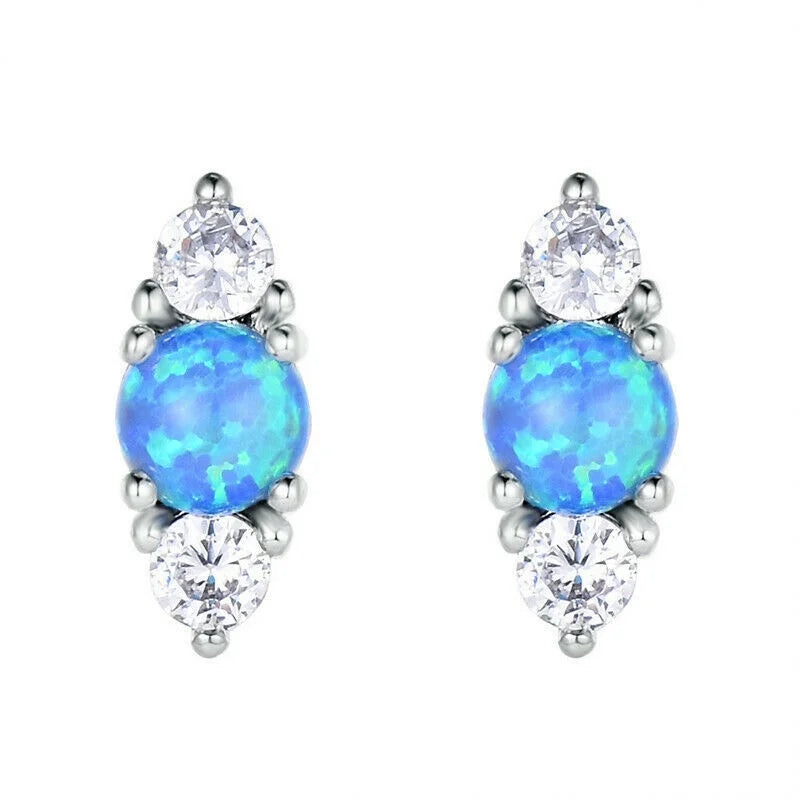 Women's Pink Simulated Opal Dangle Stud Earrings | Wedding Gift