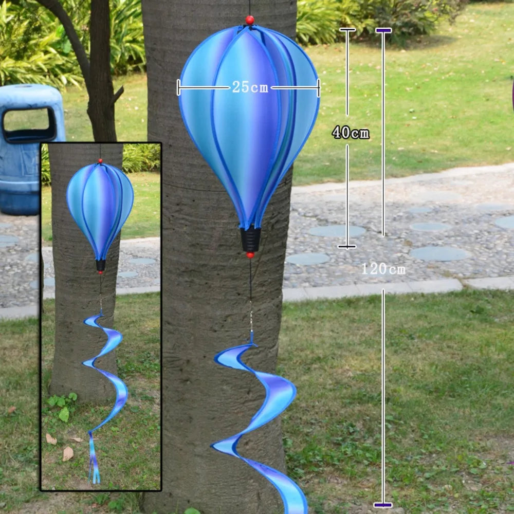 Rainbow Hot Air Balloon Wind Spinner 40cm – Kinetic Garden Decor