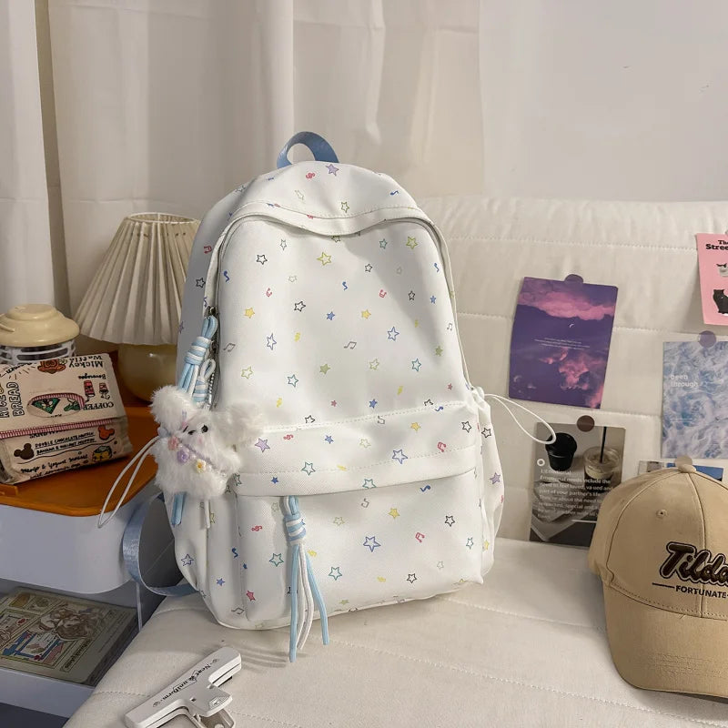 Korean Star Print Large Capacity Women's Backpack | Nixie