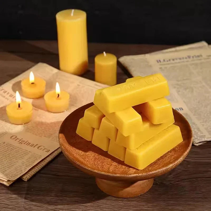 Pure Beeswax Blocks 4/8 Pcs – Natural Candle & DIY Craft Wax
