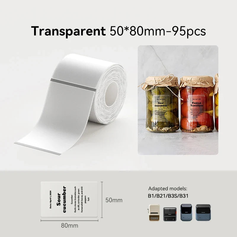 Niimbot Thermal Label Stickers – Waterproof & Oilproof Refills