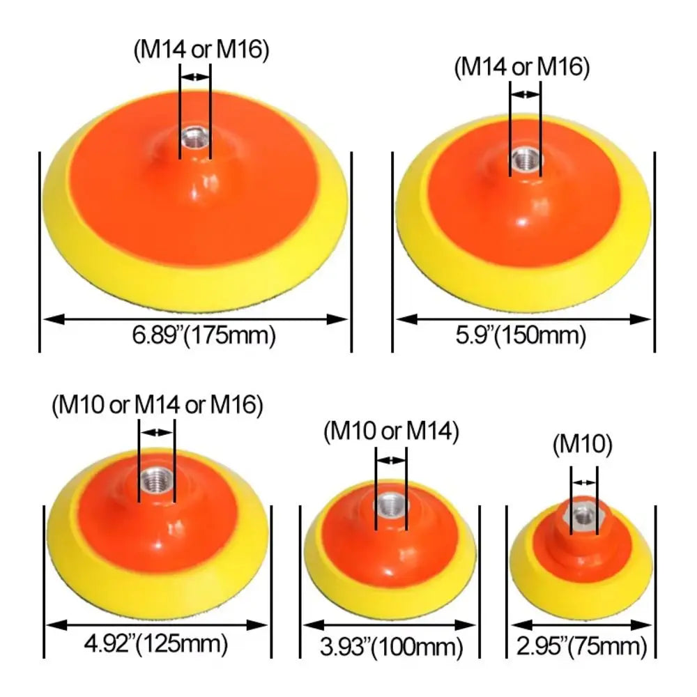Universal Sanding Pad Backing Plate 2-7" M10 M14 M16 Thread