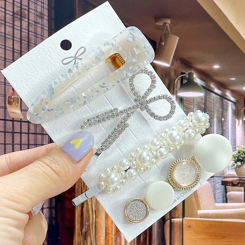 Pearl Rhinestone Hair Clip for Women – Flower Barrette
