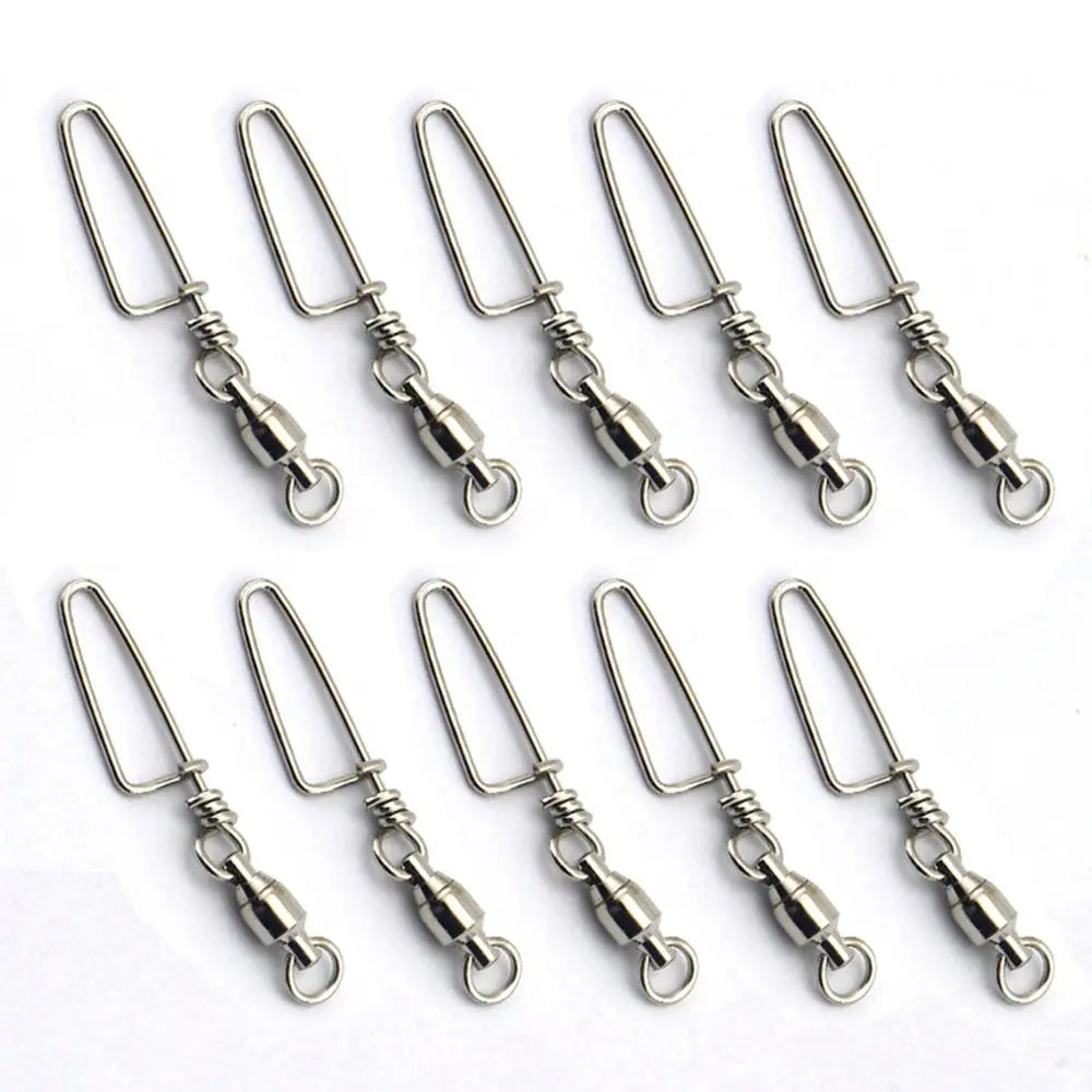 Stainless Steel Ball Bearing Swivel Fishing Snap Connector 0–8#