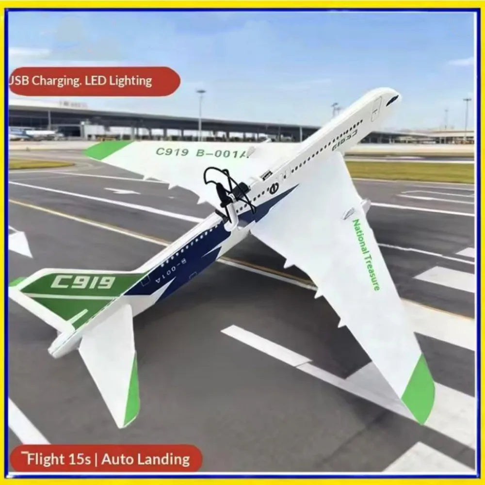 C919 Electric Foam Glider Plane Model – USB Rechargeable Toy