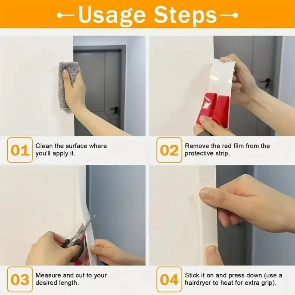 PVC Wall Corner Protector Strip – 4cm x 2m Self-Adhesive Trim