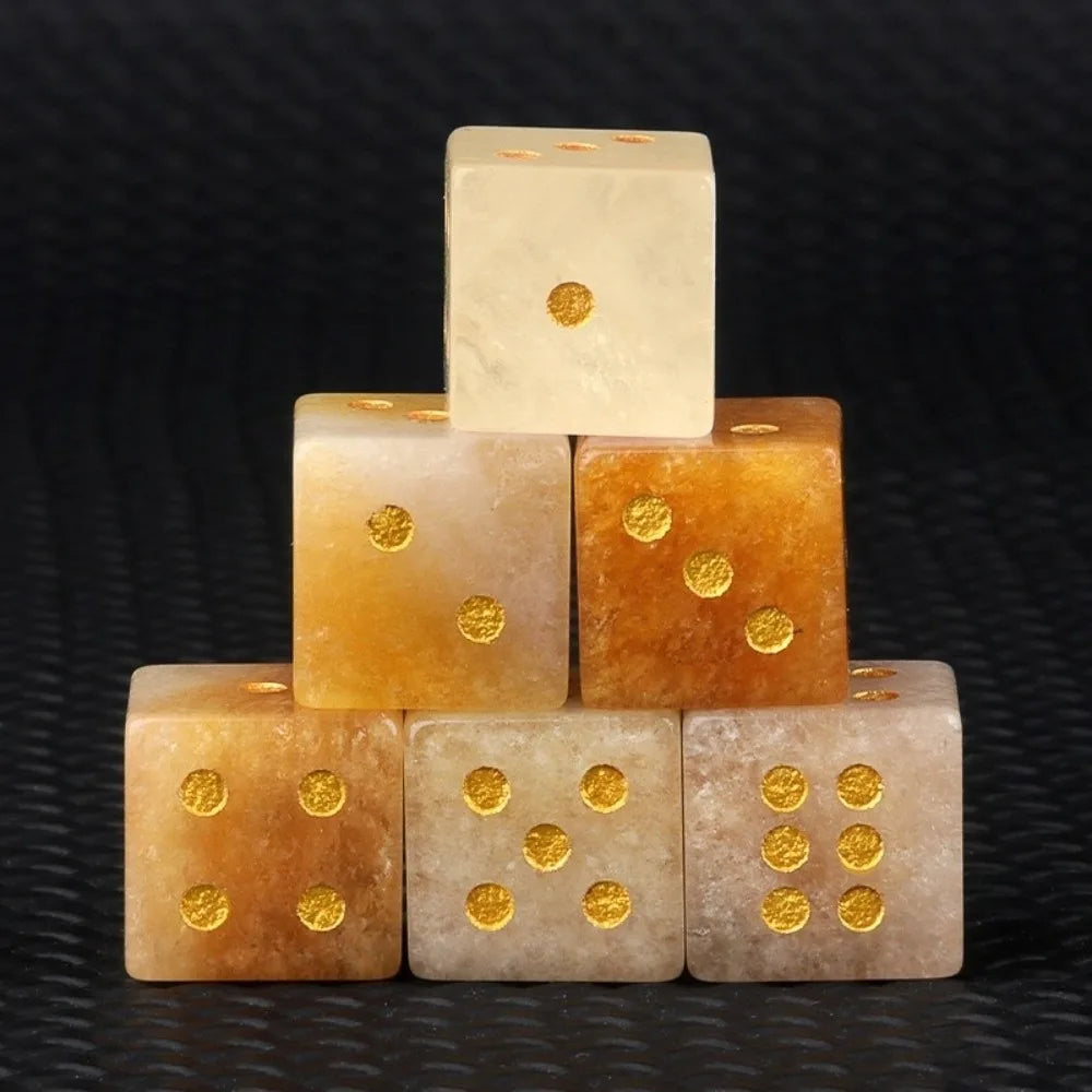 16mm Natural Crystal Quartz D6 Gem Dice – Stone Game Die