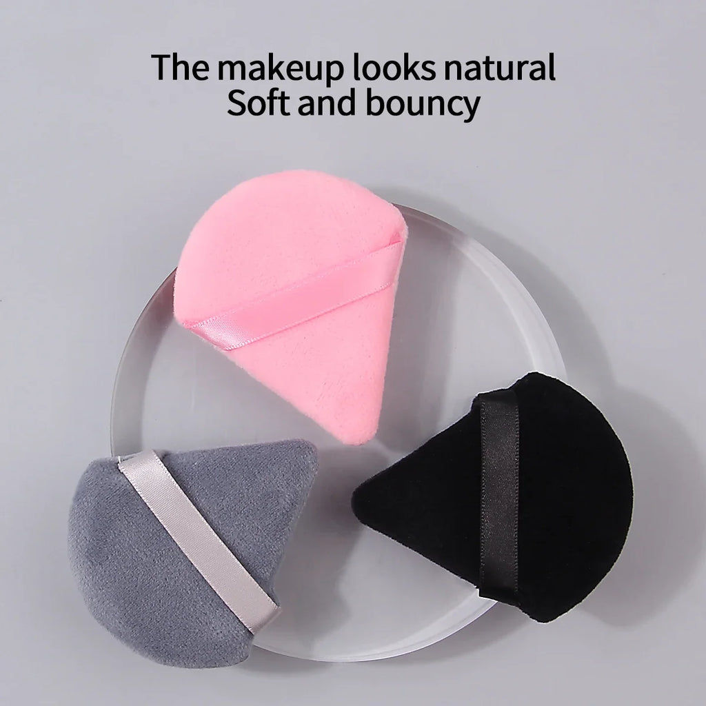 Triangular Flocking Powder Puffs Set of 3 – Nixie Loose Powder