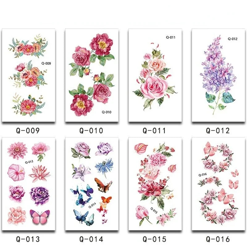 Waterproof Temporary Tattoo Stickers – Floral & Butterfly