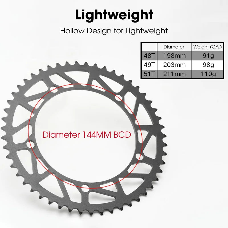 RIRO 144BCD Ultralight CNC Single Chainring | Racing Bike