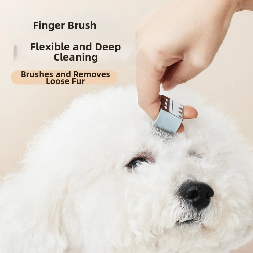 Portable Finger Pet Comb – Metal Detangling Grooming Tool