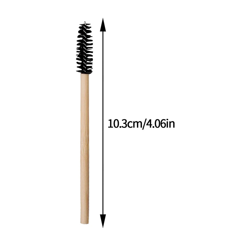50PCS Bamboo Mascara Wands – Lash & Eyebrow Brush Set