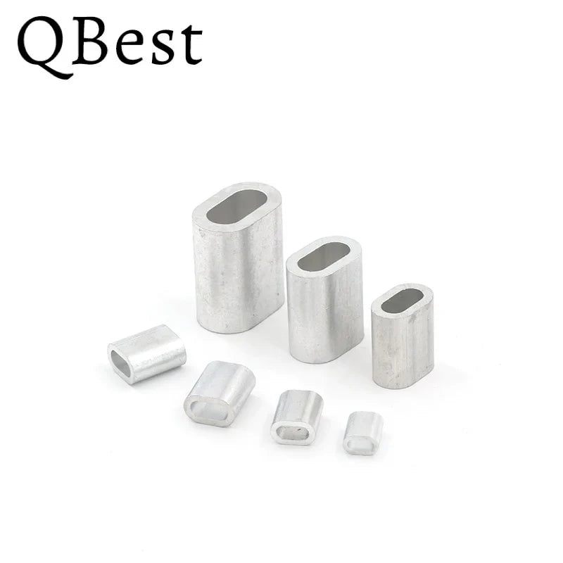 1000pcs Aluminum Oval Crimping Sleeves – Wire Rope Ferrule Clips
