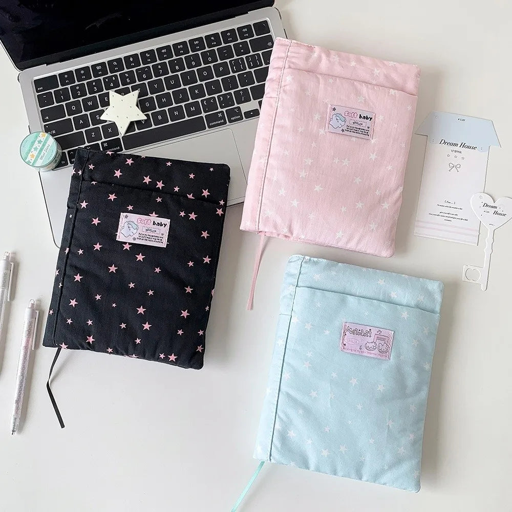 Star Print A5 Book Sleeve – Padded Notebook Storage Pouch